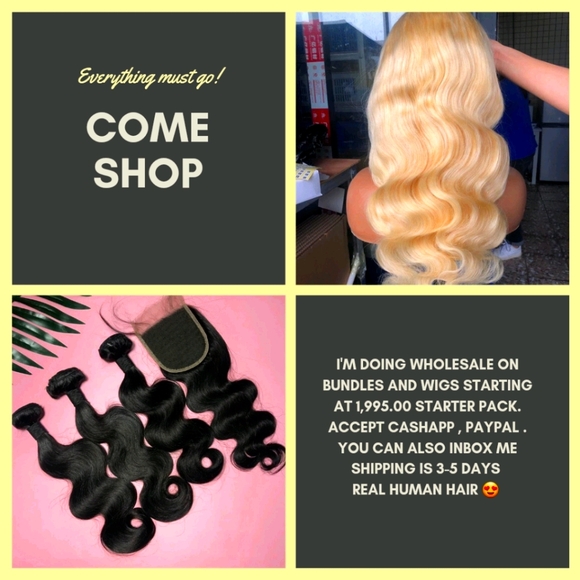Wigs and bundles 10A grade hair human hair